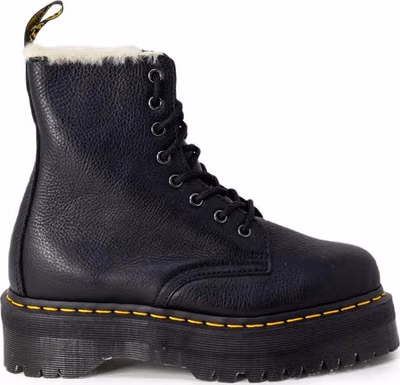 Black Leather Lace-Up Boots