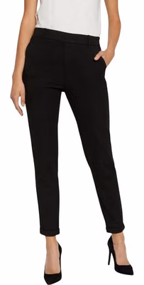 Black Polyester Casual Pants