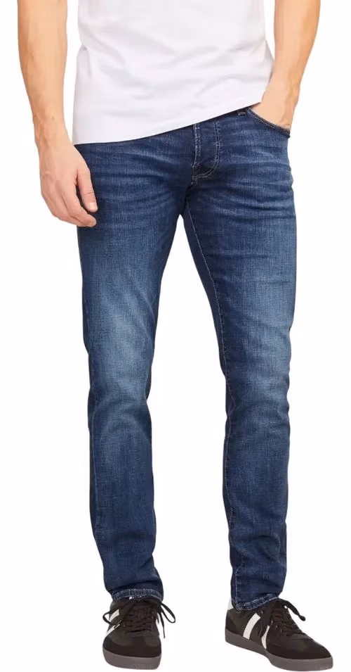 Jack Jones Blue Cotton Relaxed Fit Jeans