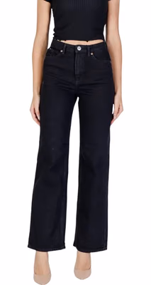 Black Cotton Mom Jeans