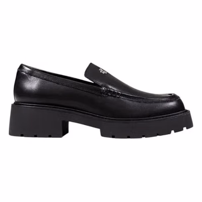 Black Leather High Heel Pumps