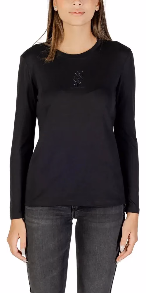 Armani Exchange Black Cotton Long Sleeve T-Shirt