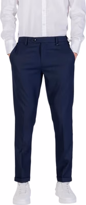 Blue Polyester Skinny Pants