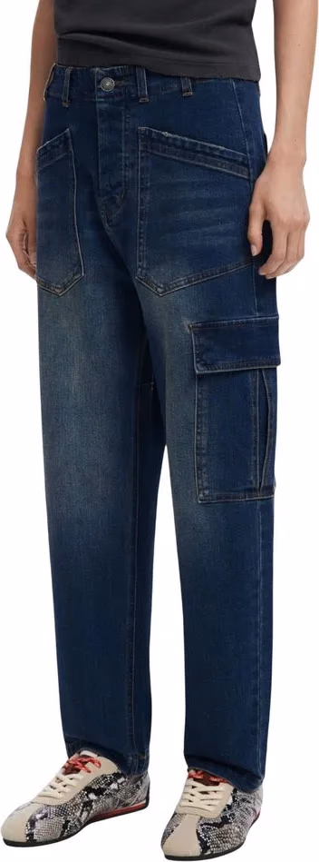 Desigual Blue Cotton Boyfriend Jeans