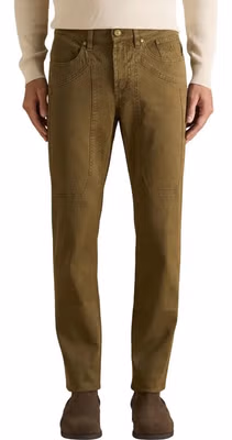 Brown Cotton Skinny Jeans