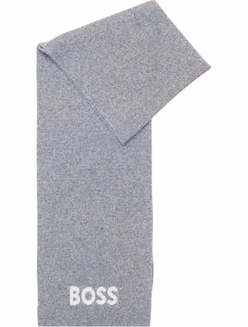Hugo Boss Gray Polyacrylic Scarf