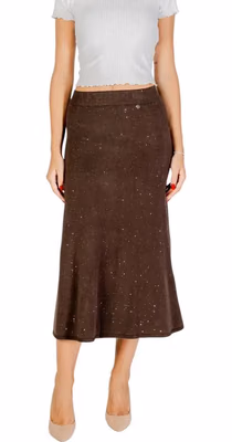 Brown Viscose Long Skirt
