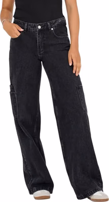 Black Cotton Relaxed Fit Jeans
