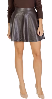 Brown Recycled Polyester Mini Skirt