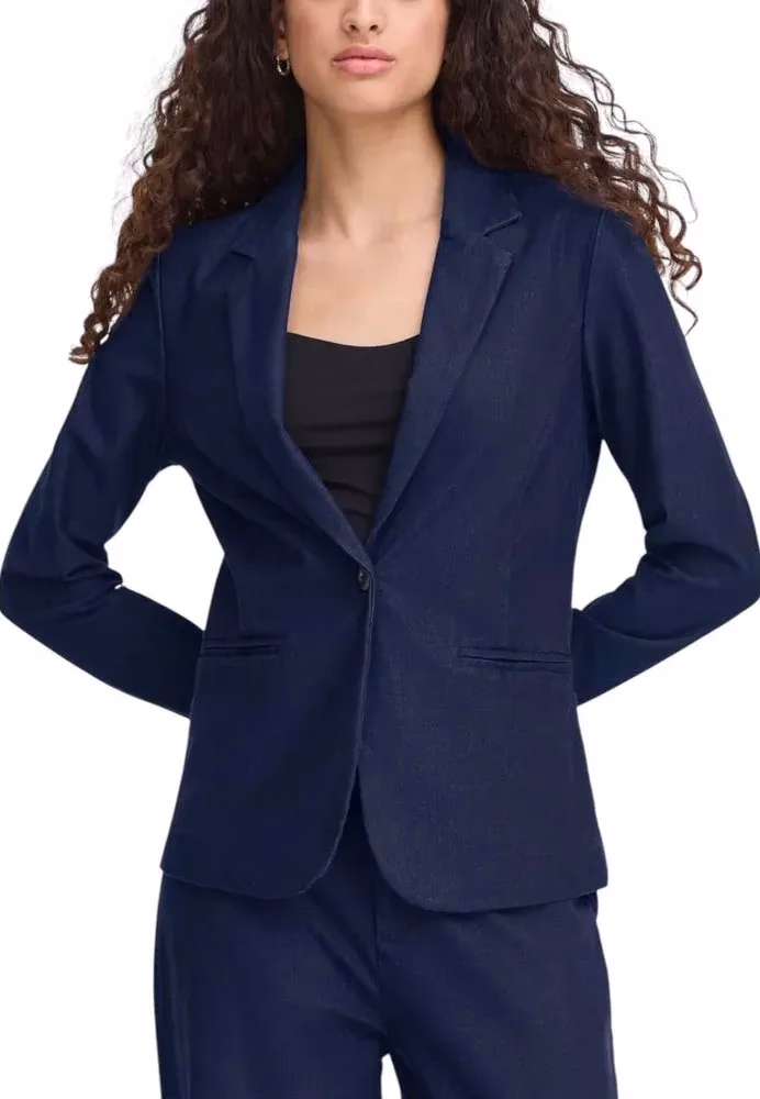 ICHI Blue Cotton Blazer