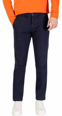 Blue Cotton Skinny Pants