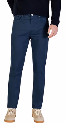 Blue Cotton Skinny Pants