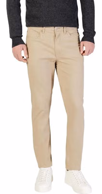 Beige Cotton Skinny Pants