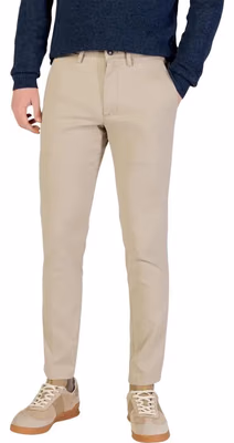 Beige Cotton Skinny Pants