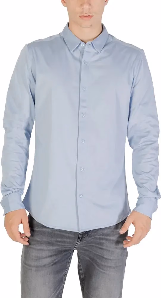 Only & Sons Blue Cotton Dress Shirt