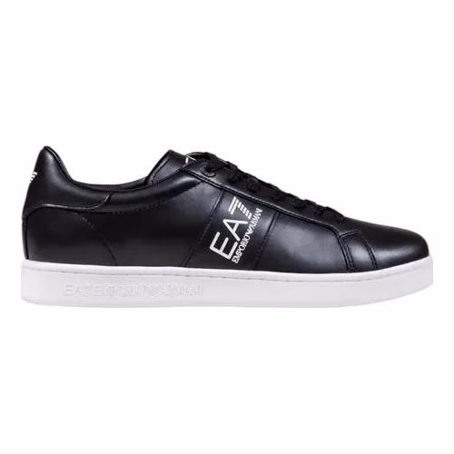 EA7 Emporio Armani Black And White Leather Sneakers
