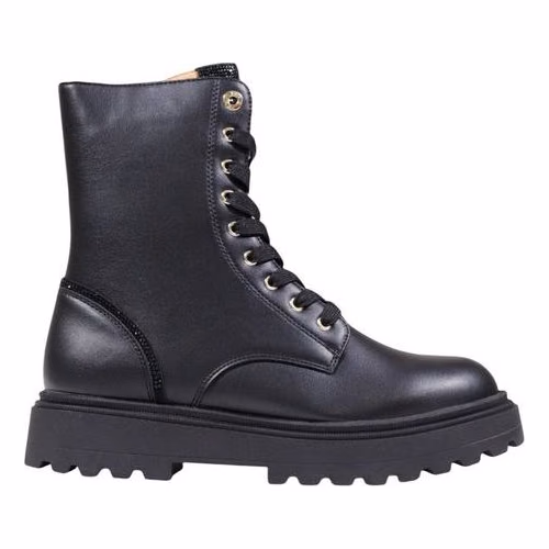 Alviero Martini Prima Classe Black Polyethylene Lace-Up Boots