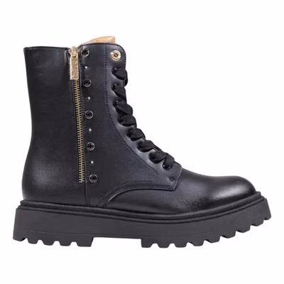 Black Polyethylene Lace-Up Boots