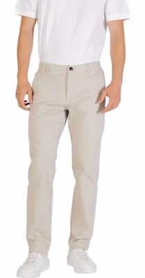 Beige Polyester Casual Pants