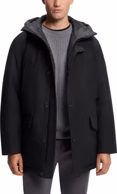 Black Polyester Full-Length Jacket