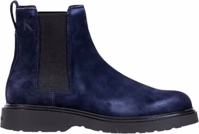 Blue Suede Leather Chelsea Boots