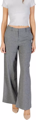 Gray Recycled Polyester Casual Pants