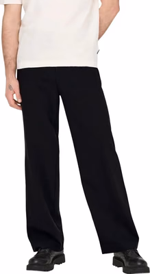 Black Polyester Casual Pants