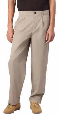 Beige Cotton Casual Pants