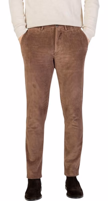 Brown Cotton Casual Pants