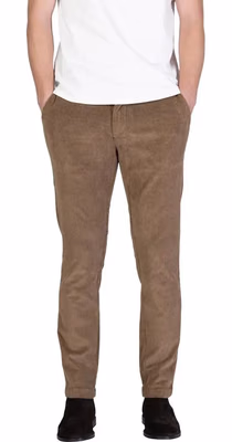 Brown Cotton Casual Pants