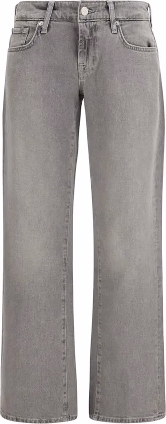 7FOR Gray Cotton Straight-Leg Jeans