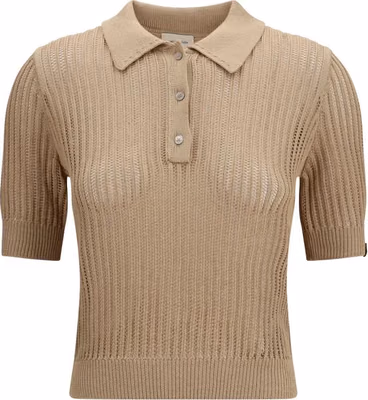 Beige Cotton Polo Shirt