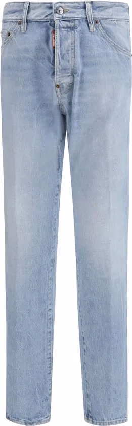Dsquared² Blue Cotton Straight-Leg Jeans