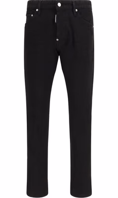 Black Cotton Slim Fit Jeans