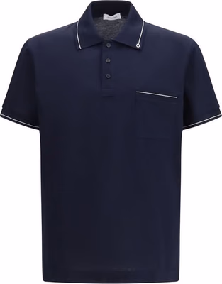 Blue Cotton Polo Shirt