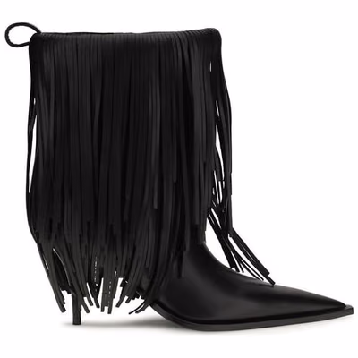 Black Calf Leather Bos Taurus Ankle Boots