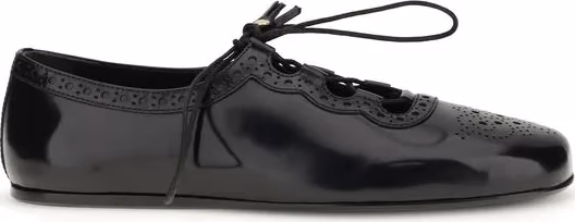 Church's Black Calf Leather Bos Taurus Ballet Flats