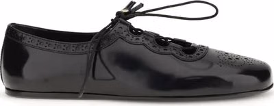 Black Calf Leather Bos Taurus Ballet Flats