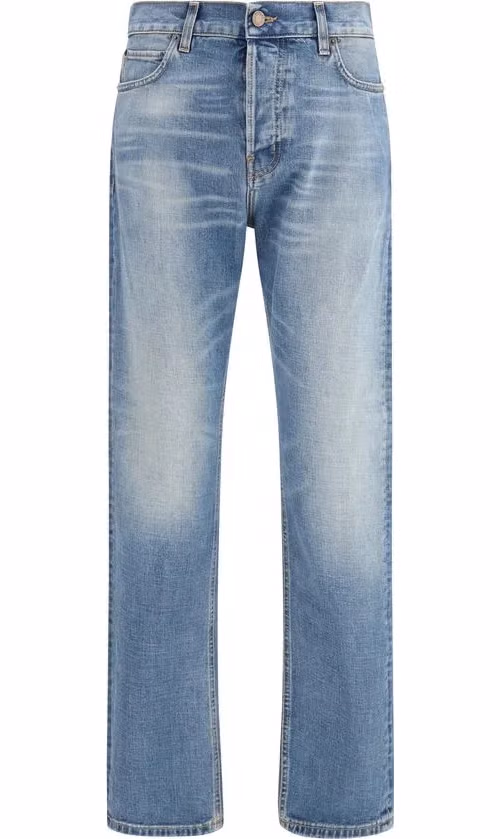 Haikure Blue Cotton Straight-Leg Jeans