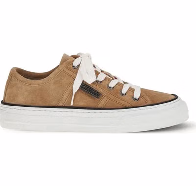 Beige Calf Leather Bos Taurus Low Top Sneakers