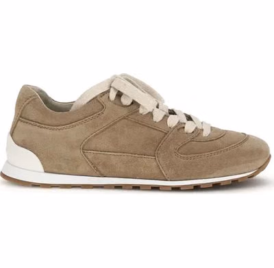 Beige Calf Leather Bos Taurus Low Top Sneakers