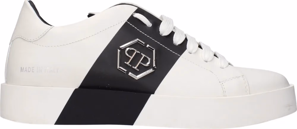 Philipp Plein White Leather Sneakers