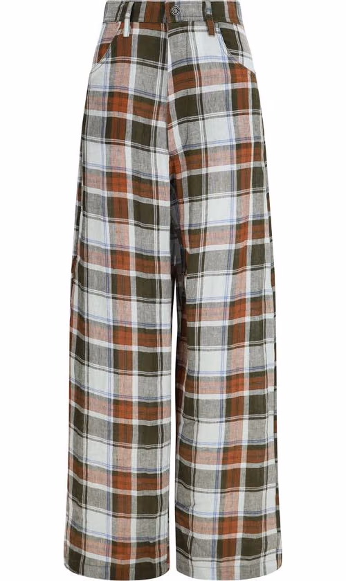 MARBELL Multicolor Linen Casual Pants