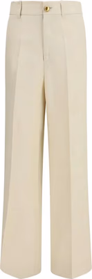 Beige Viscose Casual Pants