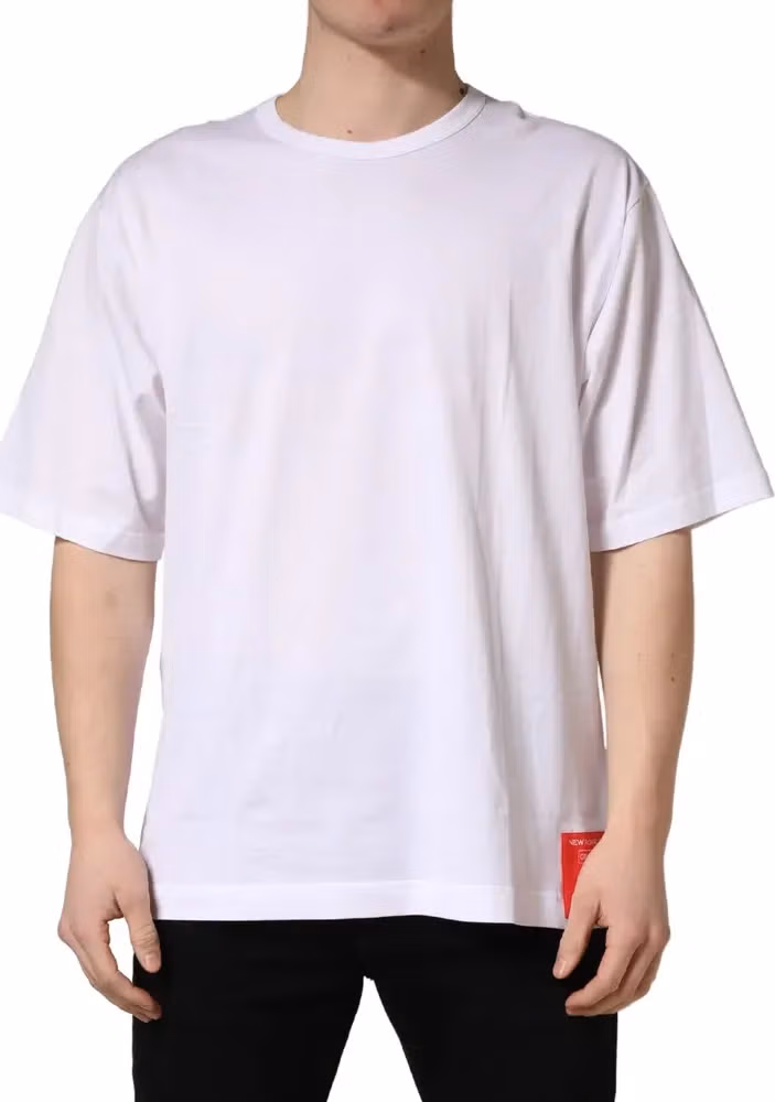 Dolce & Gabbana White Cotton Short Sleeves Crew Neck T-shirt