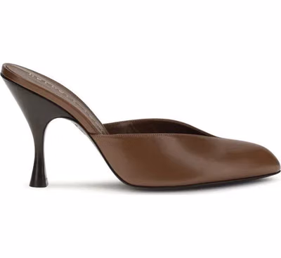 Brown Calf Leather Bos Taurus Mules