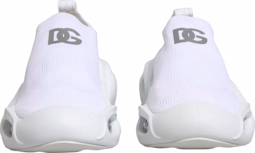 Dolce & Gabbana White Slip On Wave Low Top Sneakers Shoes