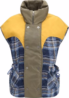 Blue Polyamide Sleeveless Jacket
