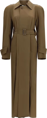 Bicolor Silk Trench Coat