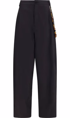 Black Cotton Casual Pants